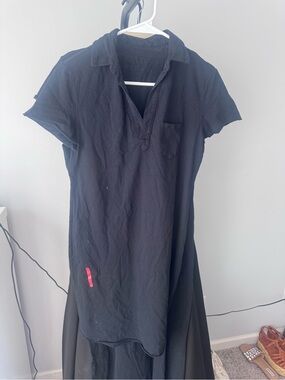 Frank & Eileen Black Mini Polo Dress with Red Tab